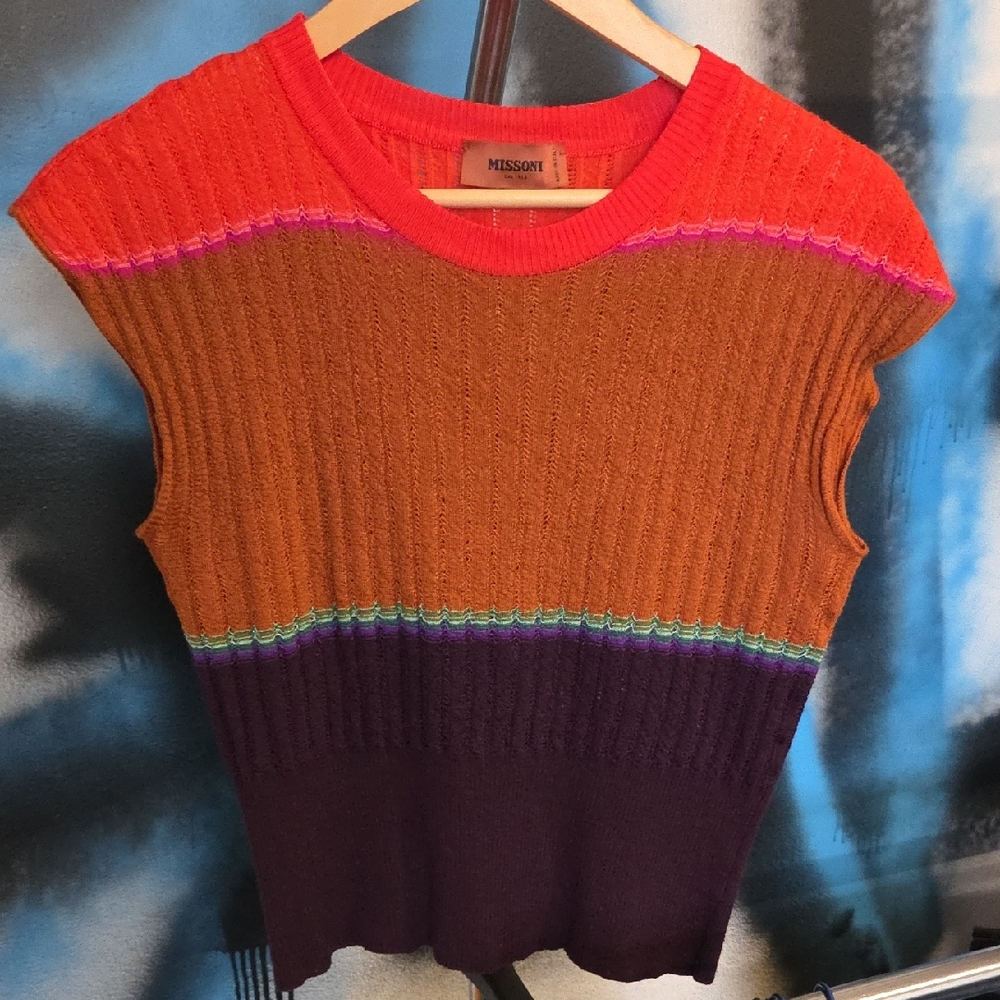 Missoni Vintage Vibrant Striped Knit Top
